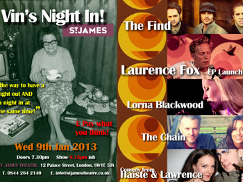 Vin's Night In: Laurence Fox + The Chain + The Find + Lorna Blackwood + Haiste and Lawrence picture