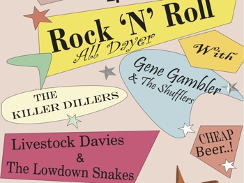 Rock N Roll All Dayer: Gene Gambler & The Shufflers + The Killer Dillers + Livestock Davies & the Lowdown snakes + The Rhythm Sticks picture